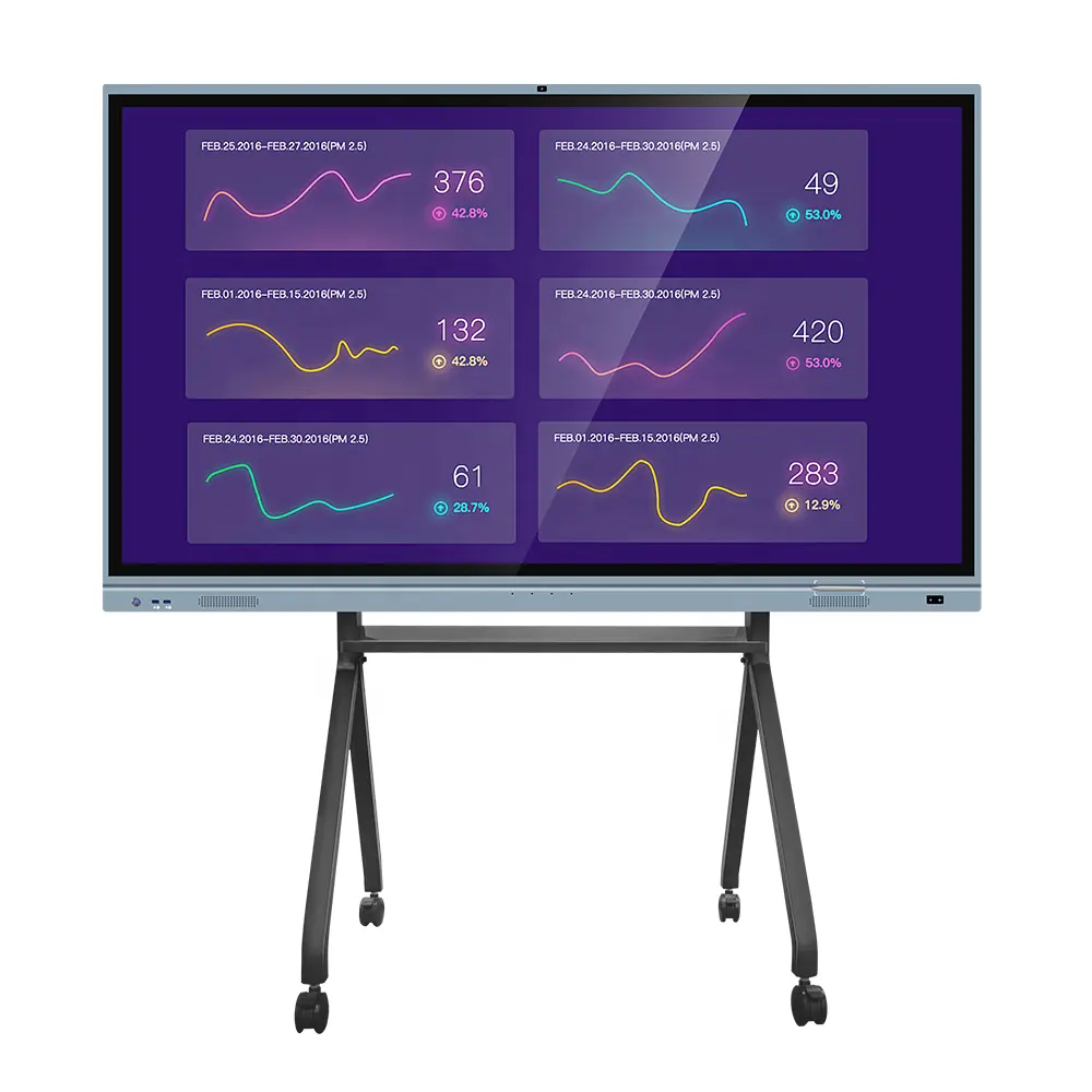 55 65 75 86 98 polegadas placa inteligente ir interativo, quadro branco 4k eletrônico lcd touch tv para sala de aula