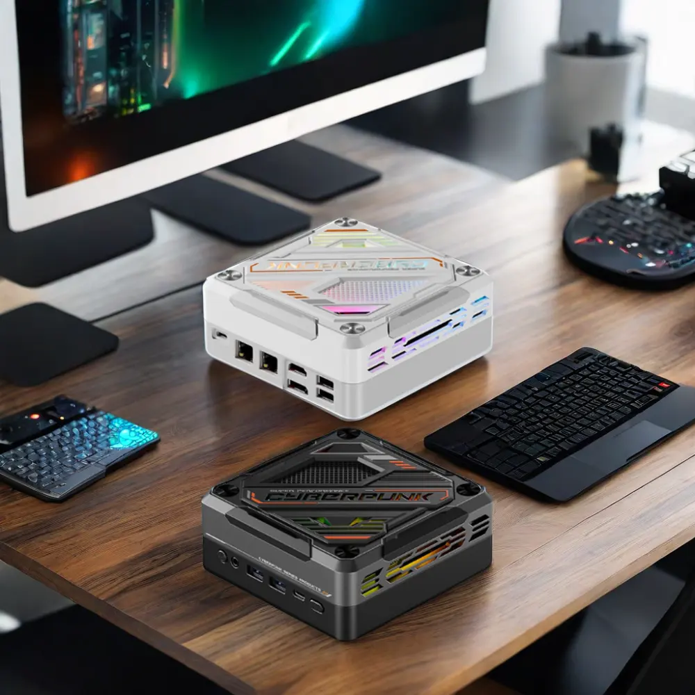 Mini PC para juegos AMD R7 7840HS con DDR5 M.2 SSD HD DP Wifi6 Win11 Ventilador de refrigeración minipc computadoras Gamer Computer