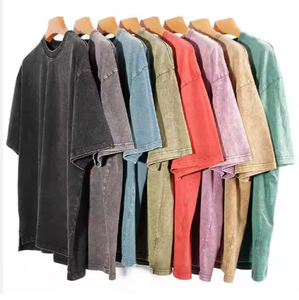 Áo thun chất lượng cao 250 gsm in nổi 3D tùy chỉnh, kiểu vintage acid-wash, dáng rộng, trễ vai, bán buôn, áo thun nam 250 gsm - Product Image 4