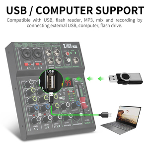 XTUGA LM4 4 canali Mixer Audio portatile Home Karaoke Sound mixaggio Computer Mixer Audio 99 DSP - Product Image 5