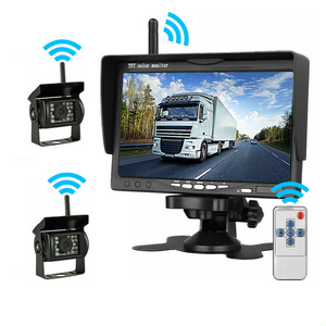 Vehículo inalámbrico de fábrica de 7 pulgadas con 2 cámaras de respaldo Monitor de coche Sistema de asistencia de estacionamiento 18 IR Visión nocturna para RV/Camión/Remolque - Product Image 1
