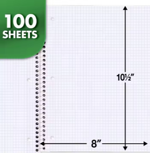 Cuaderno Espiral Verde 1-Tema Gráfico Papel Regulado 10-1/2 \ "X 8 \" 100 Hojas - Product Image 5