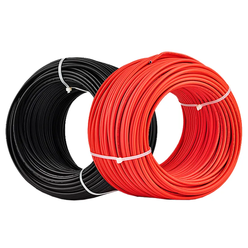 Cable de cobre estañado de 4mm, 1000V de CC, 1500VDC, cable PV Solar de un solo núcleo, rojo y negro, para Sistema solar usado de alta calidad