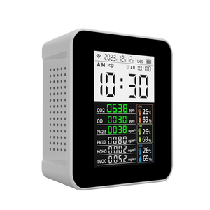 Pantalla LCD interior Detector de aire Función de alarma PM2.5 HCHO TVOC Tester Meter Polvo Temperatura Humedad Sensor Industrial CO2 Meter - Product Image 3