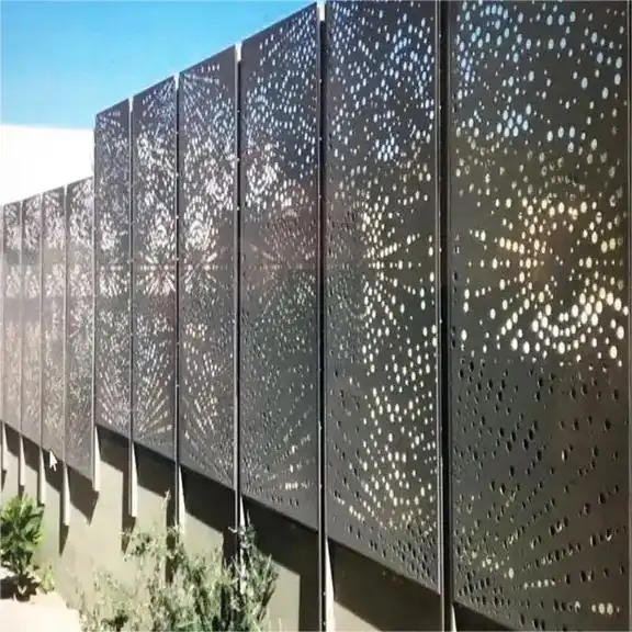 Extérieur laser cut prix paysage treillis panneau métal aluminium en bois qualité cacher vue porte jardin clôture conceptions