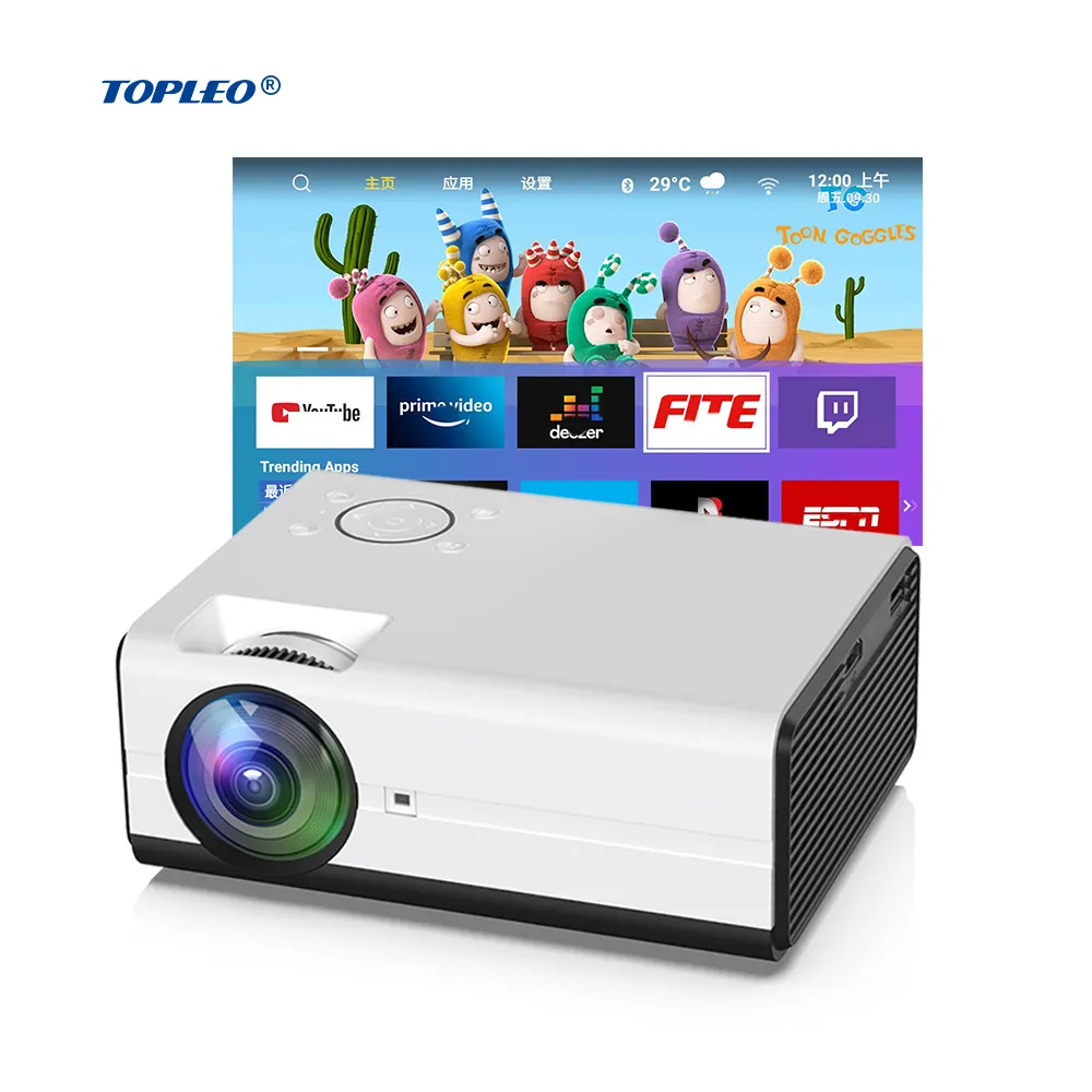 Proiettore Video Topleo Full HD 1080P LED Smart LCD proiettore Android Home Theater miglior ologramma mini proiettore portatile 4k