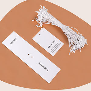 <strong>Custom</strong> Fashion Design Logo Brand Name High Quality <strong>Custom</strong> Paper Hang <strong>Tags</strong> With <strong>String</strong> Rope for Clothing - Product Image 2