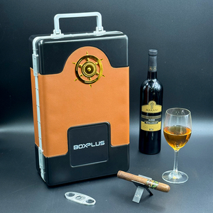 2024 New Design Portable Cigar Gift <strong>Set</strong> Wine Gift Box Cigar Travel <strong>Humidor</strong> with Custom LOGO - Product Image 6