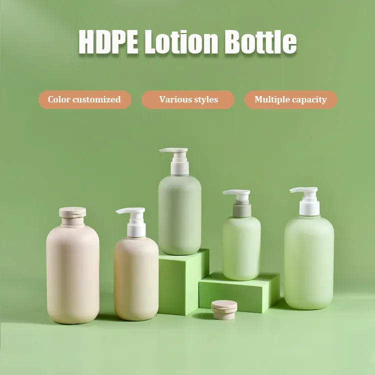 200ML 300ML 500ML Soft Touch Grüne Shampoo flasche Matte nachfüllbare runde Lotion flasche