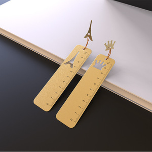 批发精致尺子金属书签中式镂空创意黄铜学生礼品刻字书签现货 - Product Image 2