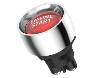 Interruttore di avvio momentaneo 12V-interruttore di accensione a pulsante di avviamento del motore con Led blu per auto - Product Image 1
