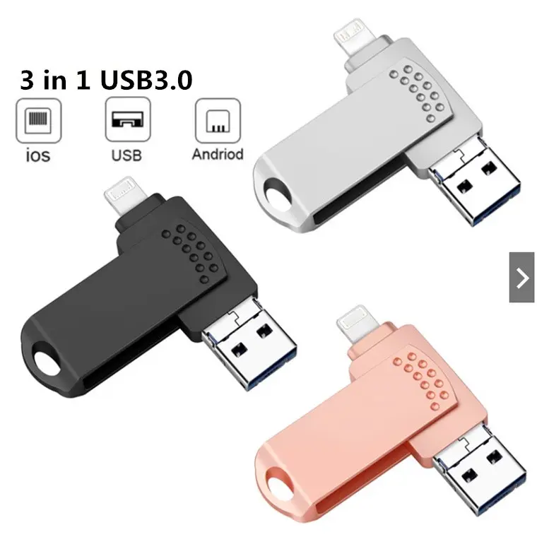 Новый 3 в 1 USB флэш-накопитель OTG Pen Drive HD Memory Stick смартфон otg usb pen Drive
