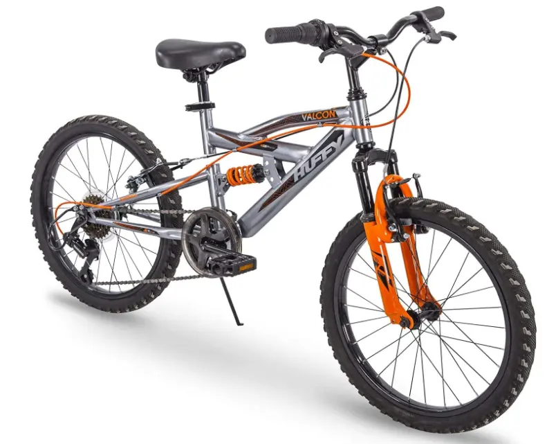 Mountainbike für Jungen-6 Speed - Dual Suspension-Silber Orange