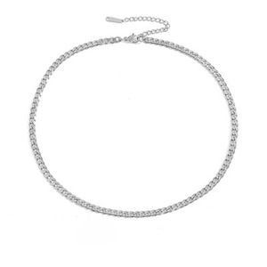 Chihang 14K altın kaplama paslanmaz çelik küba zincir kolye 4MM geniş 38 + 5cm ile Hip Hop tarzı titanyum çelik bağlantı zinciri tipi - Product Image 1