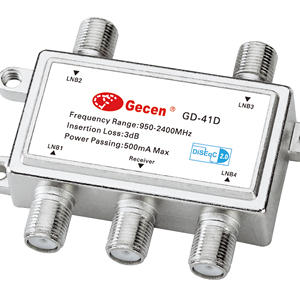 2020 sıcak satış uydu 4x1 diseqc anahtarı GD-41D 4in 1 out diseqc 1.1 anahtarı - Product Image 1