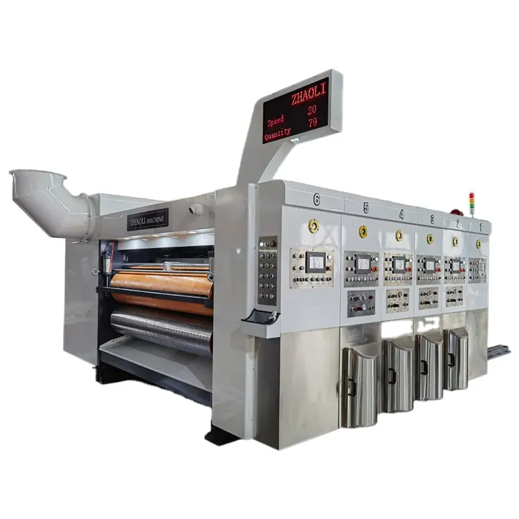 Carton Box Packing Corrugated Cardboard Rotary Die Cutting Machine flexo printing pizza box machine