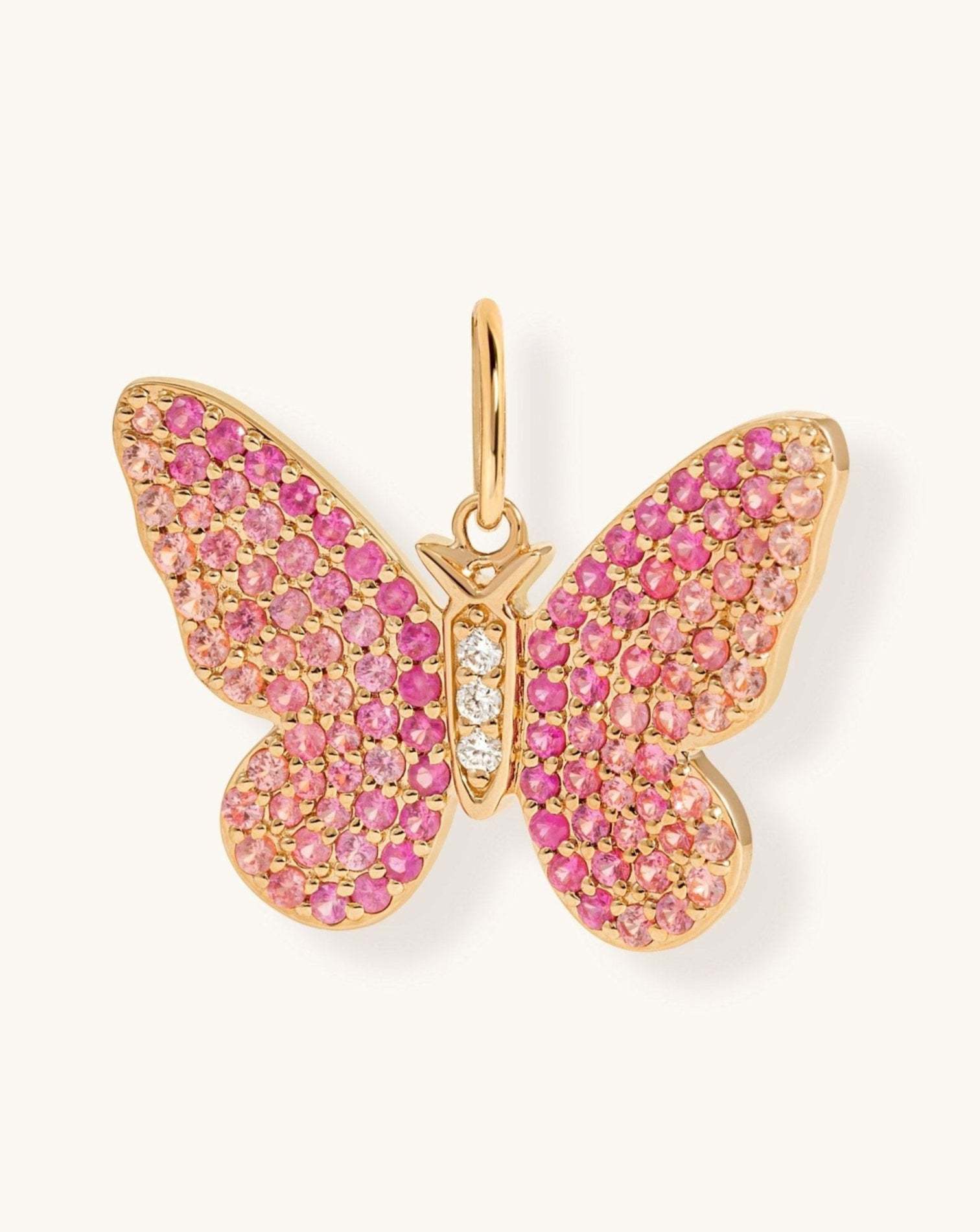 Pendentif papillon incrusté de diamants