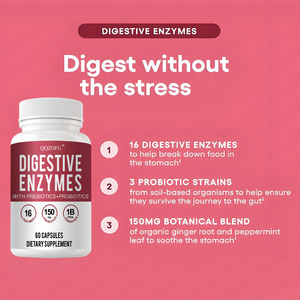 OEM Adult Digestive Enzymes Multiple Organic Prebiotics and Probiotics for Healthy <strong>Intestines</strong> and Digestion - Product Image 5