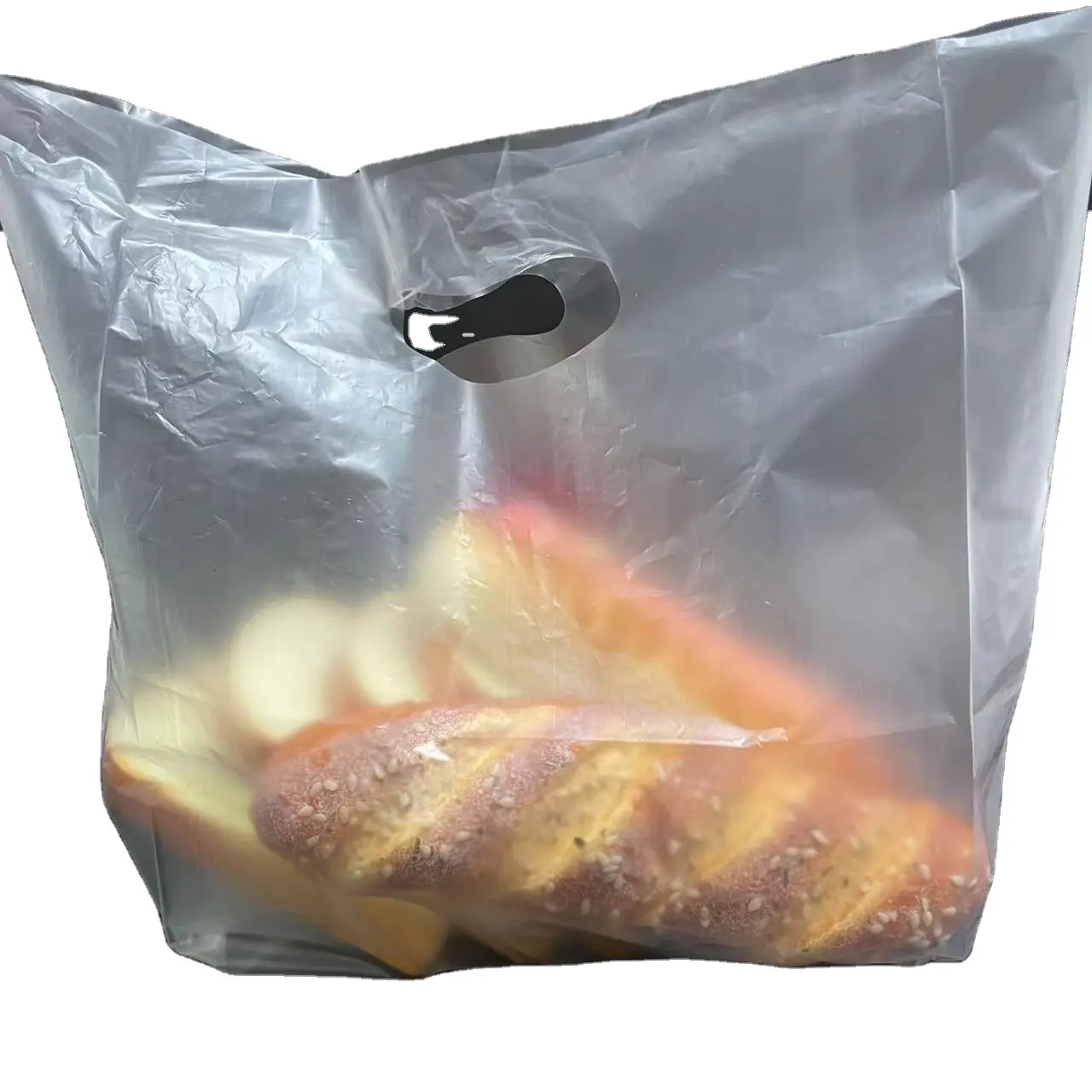 ถุงพลาสติกใส่อาหารสำหรับซื้อกลับบ้านถุงพลาสติกพิมพ์ลายโปร่งแสงออกแบบได้ตามต้องการ SP2373