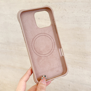 เคสโทรศัพท์แม่เหล็กลายคลื่นสีทึบ INS สำหรับ IPhone16Promax Apple 15เคสป้องกัน14 13กันตก - Product Image 6