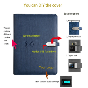 Business Gift Fingerprint <strong>Lock</strong> Wireless Charging <strong>Notebook</strong> Mobile Power <strong>Notepad</strong> <strong>With</strong> U Disk Loose Page Book Business Gift Set - Product Image 2