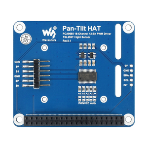 Raspberry Pi 4 2-DOF Pan Tilt HAT Detección de intensidad de luz con interfaz I2C y placa de extensión GPIO de 40 pines para cámara Pi