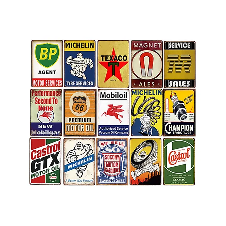 Custom Metal Sign Emboss Enamel Metal Door Sign Wholesale For Bar Garage Wall Decor Retro Vintage Tin Signs