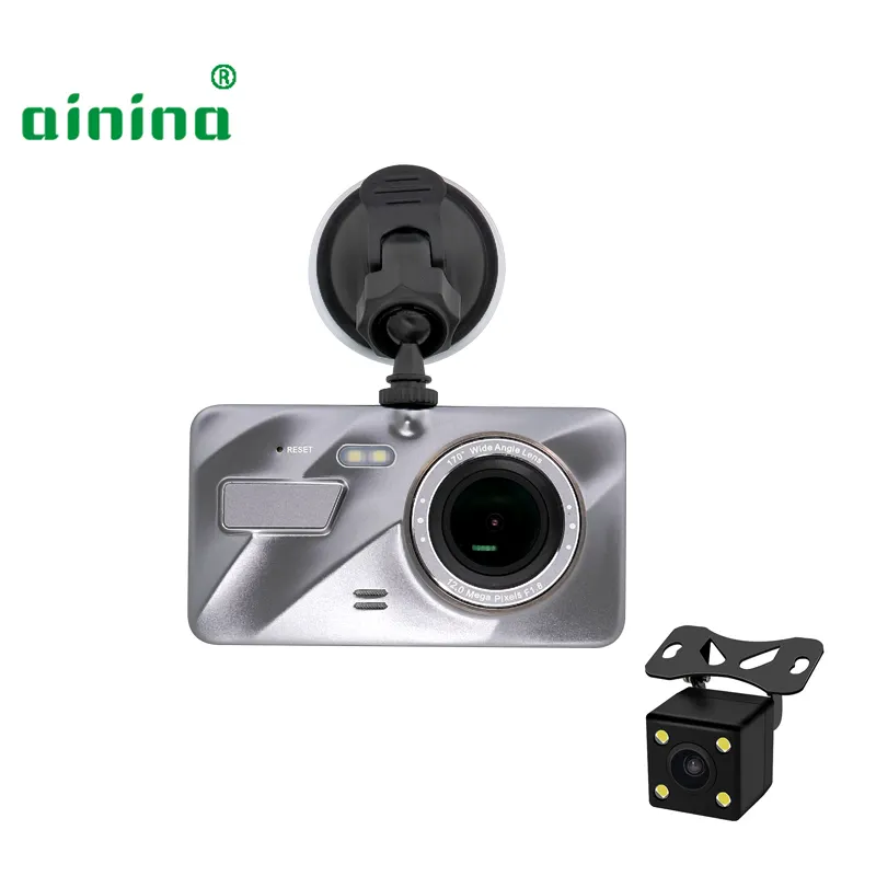 New arrival metal case FHD 1080P super night vision 4.0 inch IPS screen dual lens car dvr camera / dual dash cam