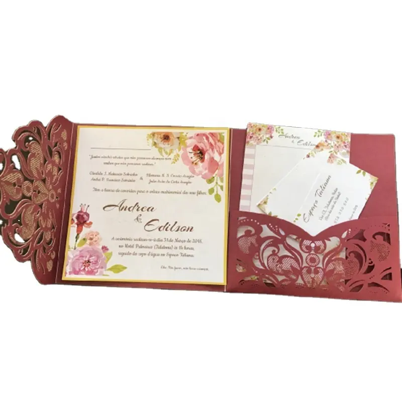 Ustom-pendientes de boda de lujo, tarjetas de boda