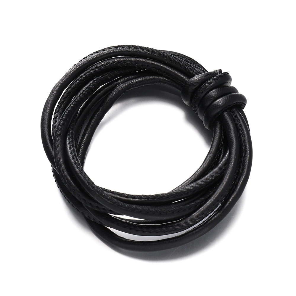 Fil à crocheter à âme en coton PU - noir, 2 mètres