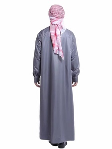 イスラム教徒の服の男性ジュバトーベスタンドカラーイスラム長袖アバヤドレスサウジアバヤカフタンイスラムドバイアラブドレス