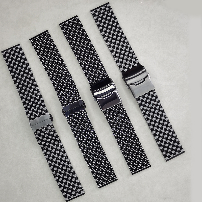 Black polished + folding clasp