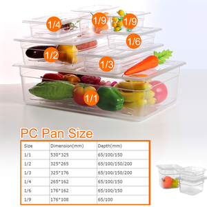 Heavybao Gn Pan Rõ Ràng Nhựa Polycarbonate Gastronorm Thực Phẩm Pan Cho Lưu Trữ Và Vận Chuyển Cho Khách Sạn Và Nhà Hàng - Product Image 2