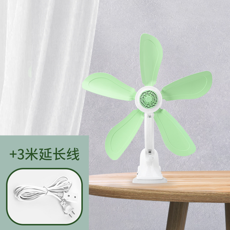 Green clip-on fan (strong wind) 3-meter extension cord