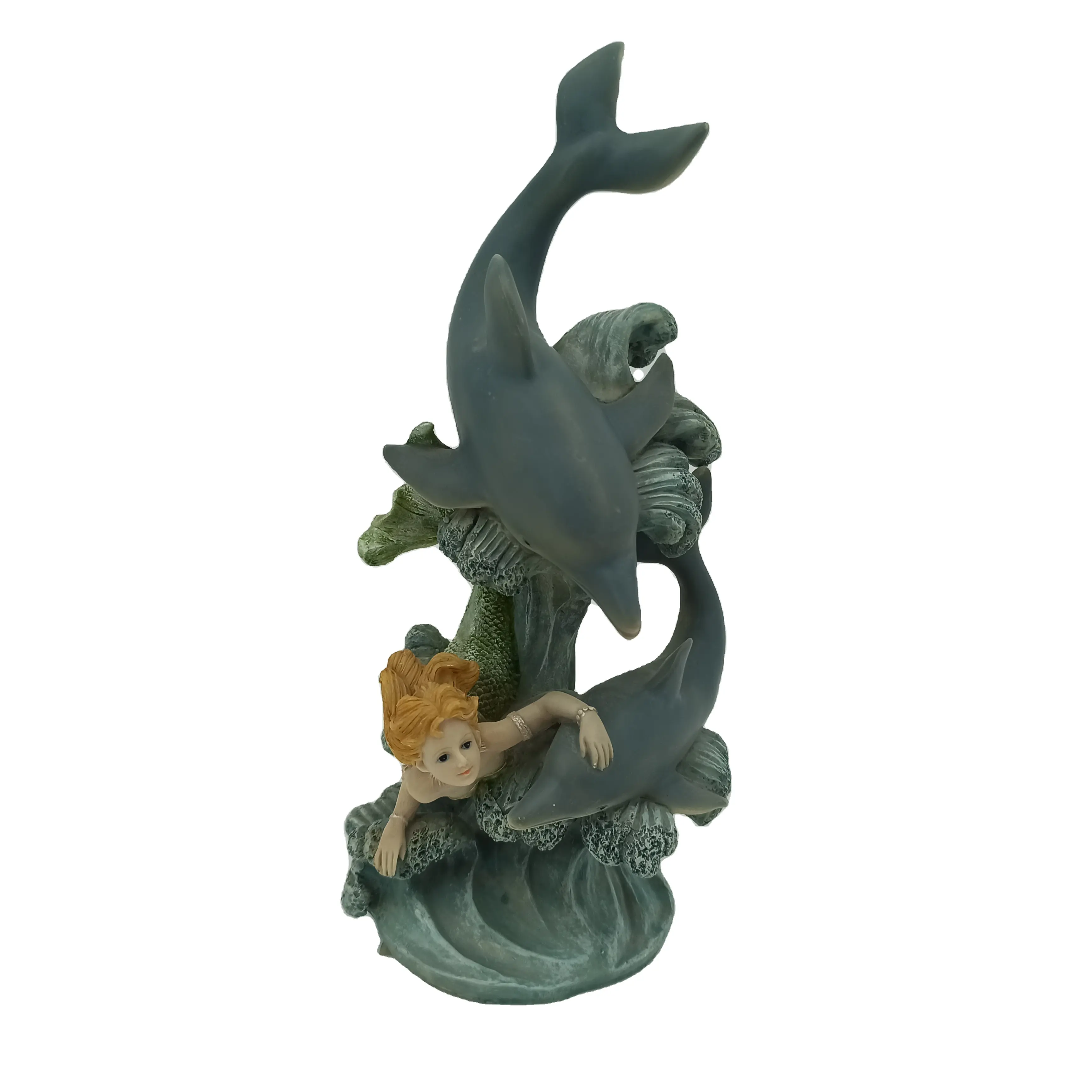 Ornamento di animale marino artigianale in resina statuetta decorazione acquario acquario fiaba sirena decorazione per la casa Xiamen nautico