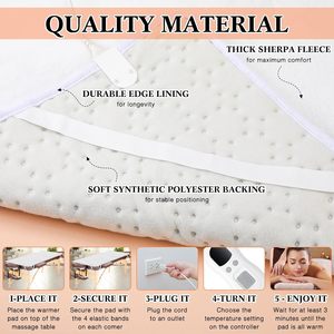Massage Table Warmer Heating <strong>Pads</strong> With Overheat Protection for Massage Bed Spa - Product Image 3