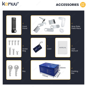Cerradura de gabinete de cifrado digital Cerradura de combinación mecánica de 9 dígitos con llave mecánica para casilleros de muebles de oficina de Club de gimnasio - Product Image 3