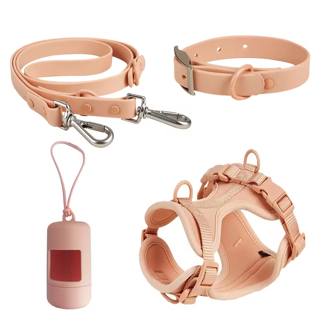 Pink Pet Harness 4-piece set