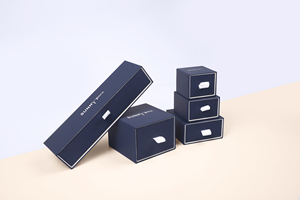 Nắng gói hộp đồ trang sức với miếng bọt biển điền vào, các tông đồ trang sức Hộp quà tặng, ngăn kéo phong cách nhỏ Hộp quà tặng trong màu xanh hải quân - Product Image 6