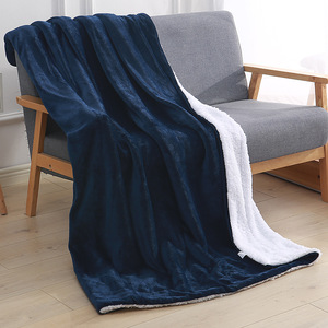 ストックブランケットシェルパ子羊皮ブランケット厚手暖かい二層フランネルホームブランケット - Product Image 4