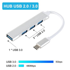 计算机硬件软件迷你C型至USB 3.0 2.0适配器扩展器USB集线器3.0 4个端口 - Product Image 3