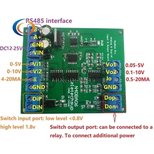 N4DBA06 DC12V Módulo IO digital analógico de 8 canales RS485 Modbus Rtu Protocolo ADC DAC Módulo de entrada analógica - Product Image 4