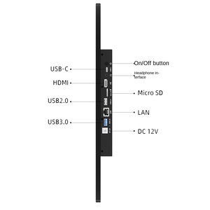 Monitor de pantalla táctil de control industrial integrado completamente cerrado USB DC para uso industrial comercial - Product Image 1
