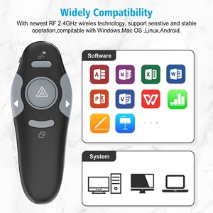 Kullanımı kolay K100 PPT sunum sunum Clicker USB kontrol Powerpoint PPT tıkırtı, lazer işaretçi RF 2.4GHz sunum - Product Image 6
