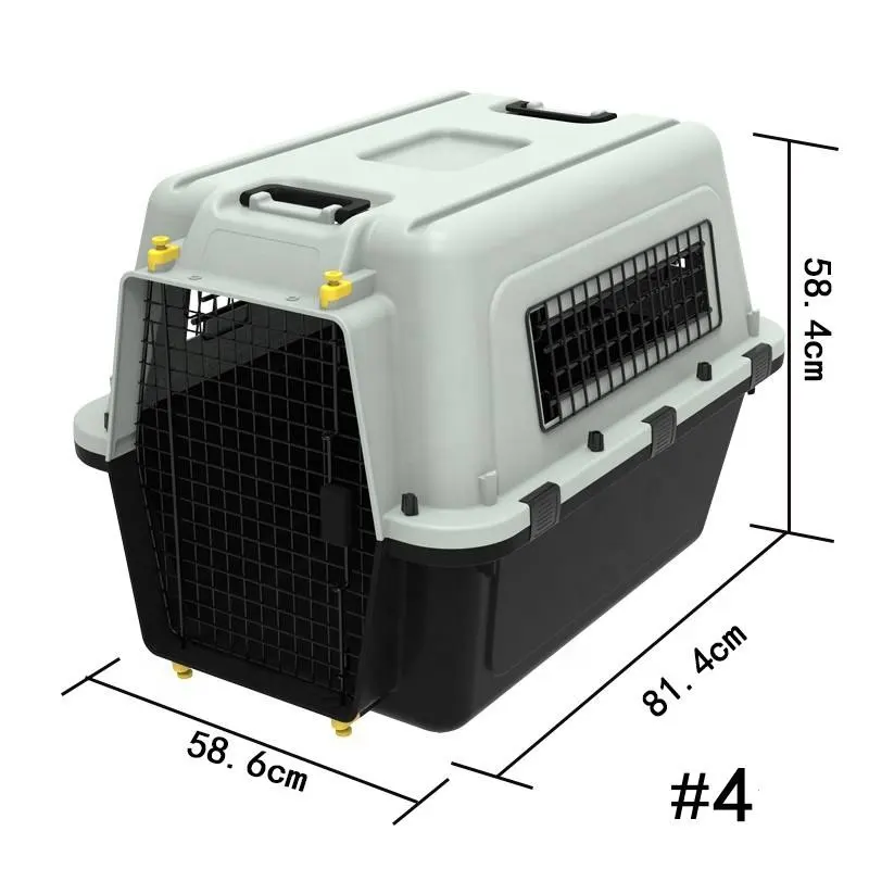 Durable Metal Door PP Materiel Large Pet Dog Air Travel Box Heavy-Duty Pet Dog Carrier Case