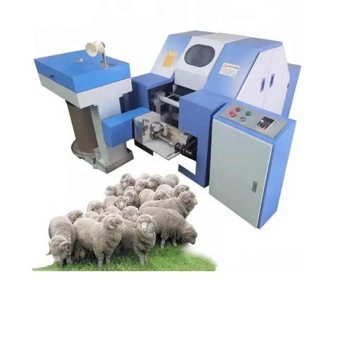 Mini machine de filage et de peignage de fils de laine de mouton, de coton, pour tissu de fibre industriel automatique