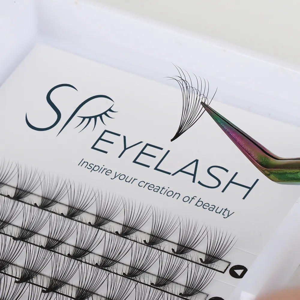 SP EYELASH zweilagige doppelte ultrashnelle Promade-Lüfter 3d handgefertigte 5d 9d 10d c d locke Pointy Base-Lüfter vorgefertigte scharfe Erweiterung