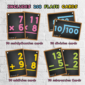 フラッシュカード/認知カードを学ぶカスタム印刷子供教育58pcs紙フラッシュカード数学学習 - Product Image 2