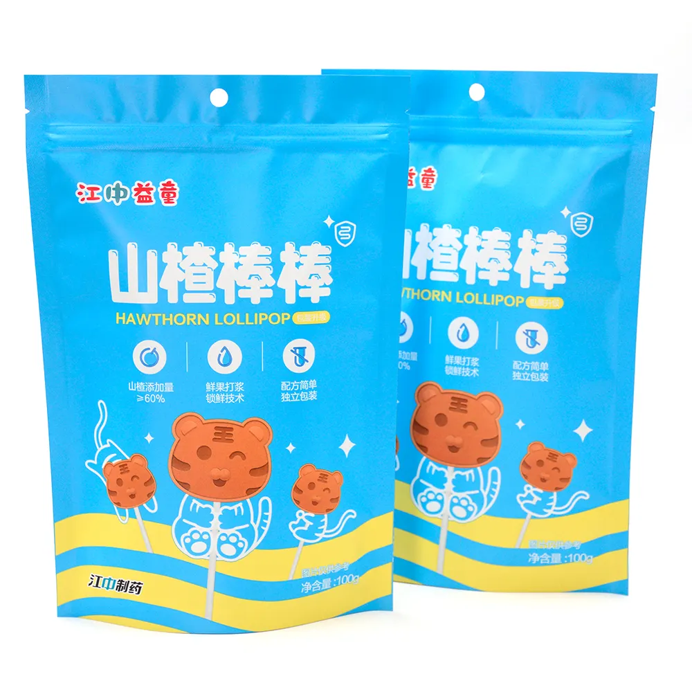 झोंगबाओ चीन फैक्टरी अनुकूलित छोटे स्नैक्स खाद्य प्लास्टिक पैकेजिंग 5.5 मिलियन स्टैंड अप डॉयपैक बैग पाउच