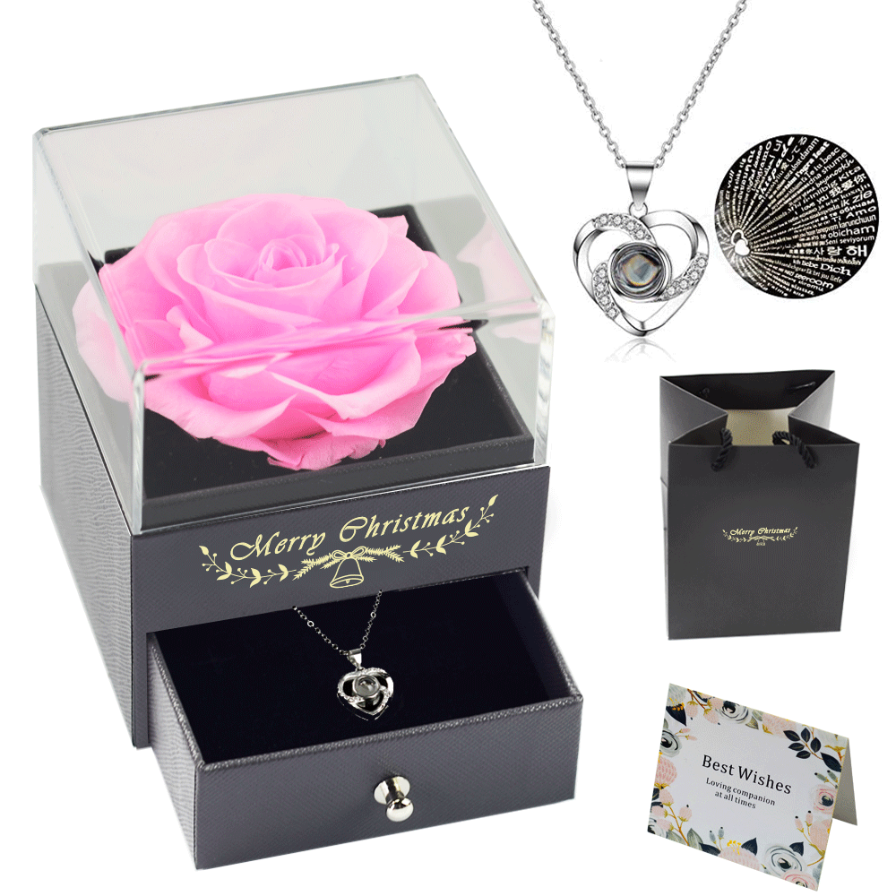 กุหลาบจริงอบแห้งสีชมพู